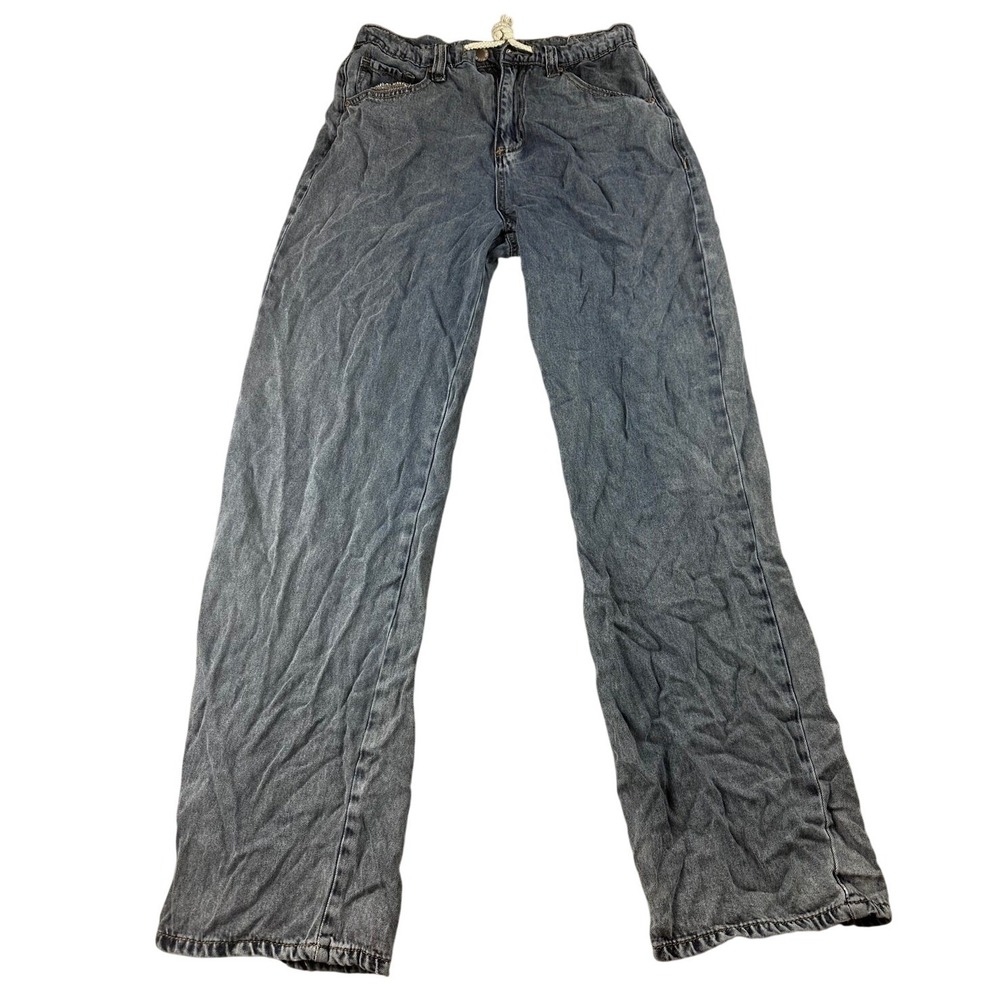 Wish List Jeans Men M Gray Relaxed Drawstring Elastic Waist Wide Leg Skater
